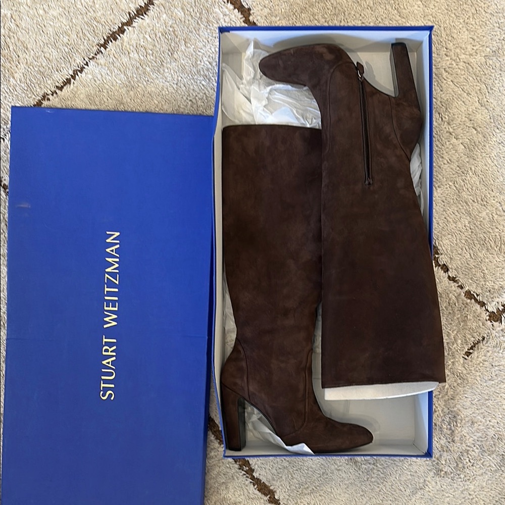 Stuart Weitzman Brown Suede Knee-High Boots